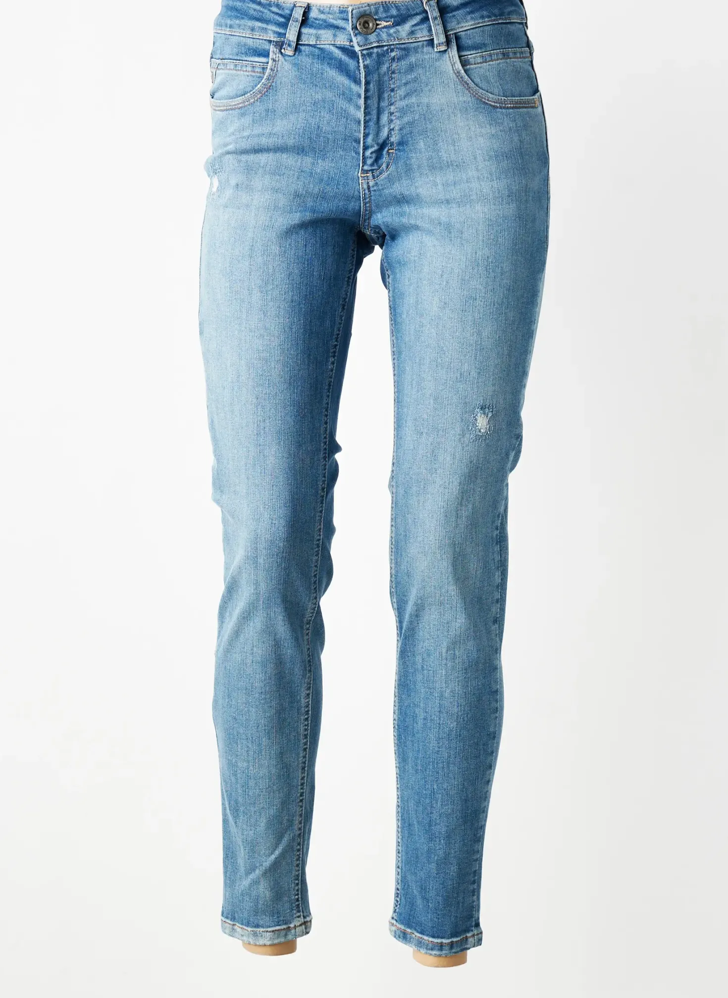 Jeans Coupe Slim Para Mi Bleu Taille Normale