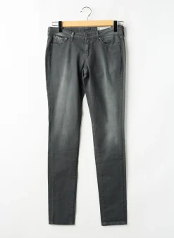 Jeans Coupe Slim Pepe Jeans Gris Taille Ajustable