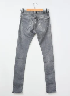 Jeans Coupe Slim Power Flower Gris