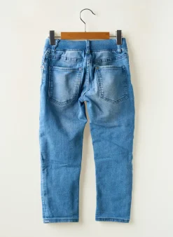 Jeans Coupe Slim Sans Marque Bleu
