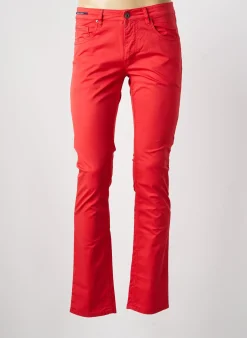 Jeans Coupe Slim Teleria Zed Rouge Taille Normale
