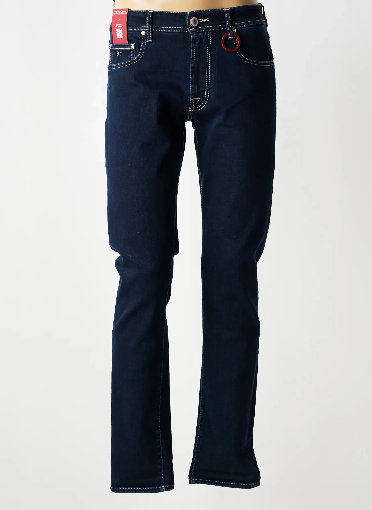 Jeans Coupe Slim Trac Bleu Fonce Taille Normale