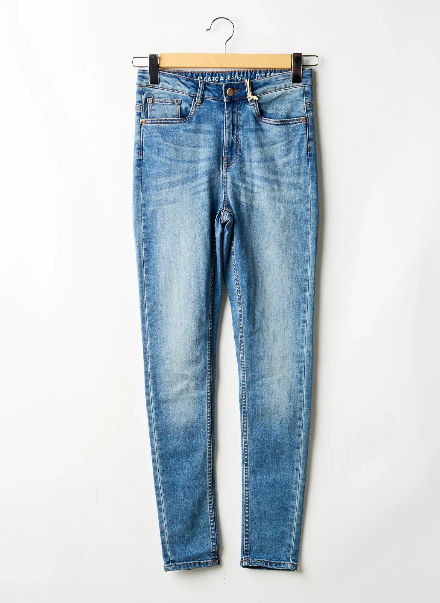 Jeans Skinny Garcia Bleu Taille Ajustable