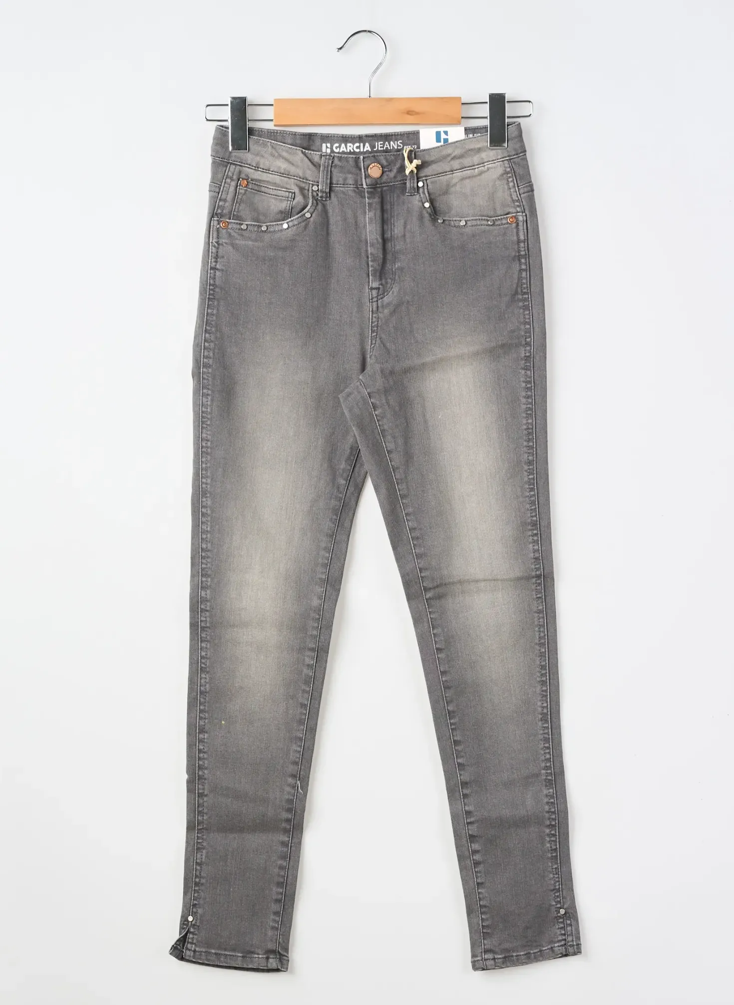 Jeans Skinny Garcia Gris Taille Ajustable