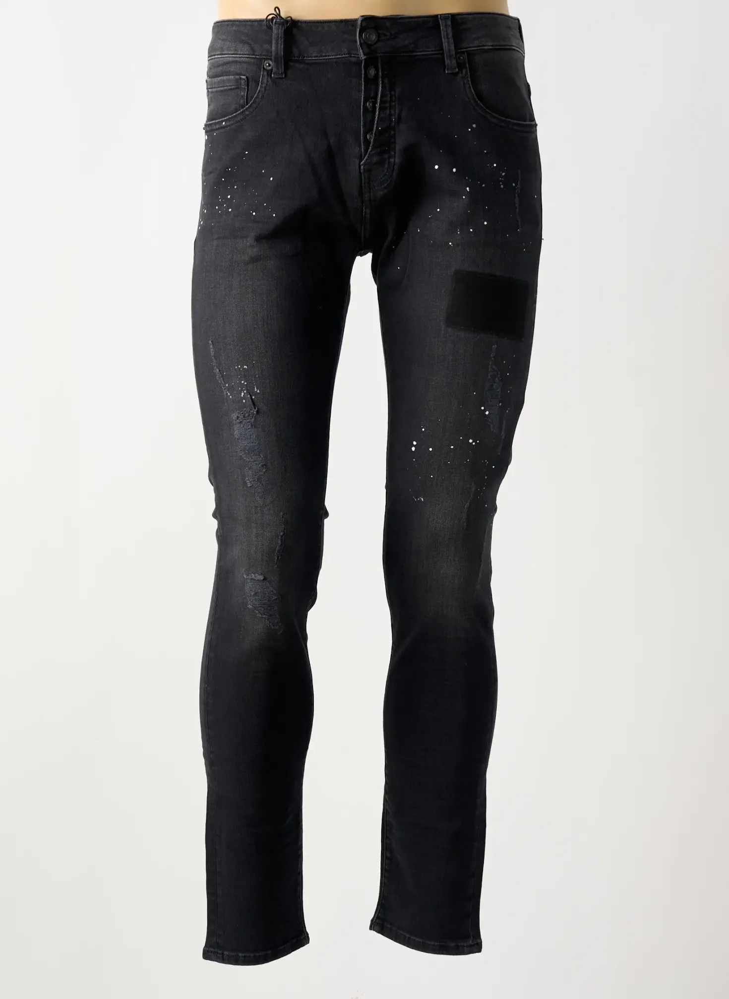 Jeans Skinny Teddy Smith Noir Taille Normale