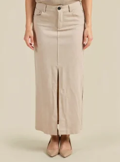 Jupe Longue Hf Moda Beige