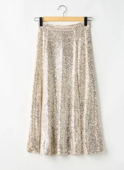 Jupe Mi-longue H&m Beige