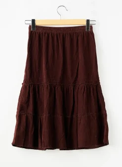 Jupe Mi-longue La Fee Maraboutee Marron