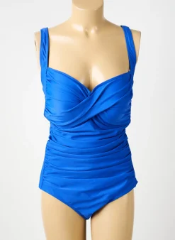 Maillot De Bain 1 Pièce Damart Bleu Haut Soutien-gorge Moulé