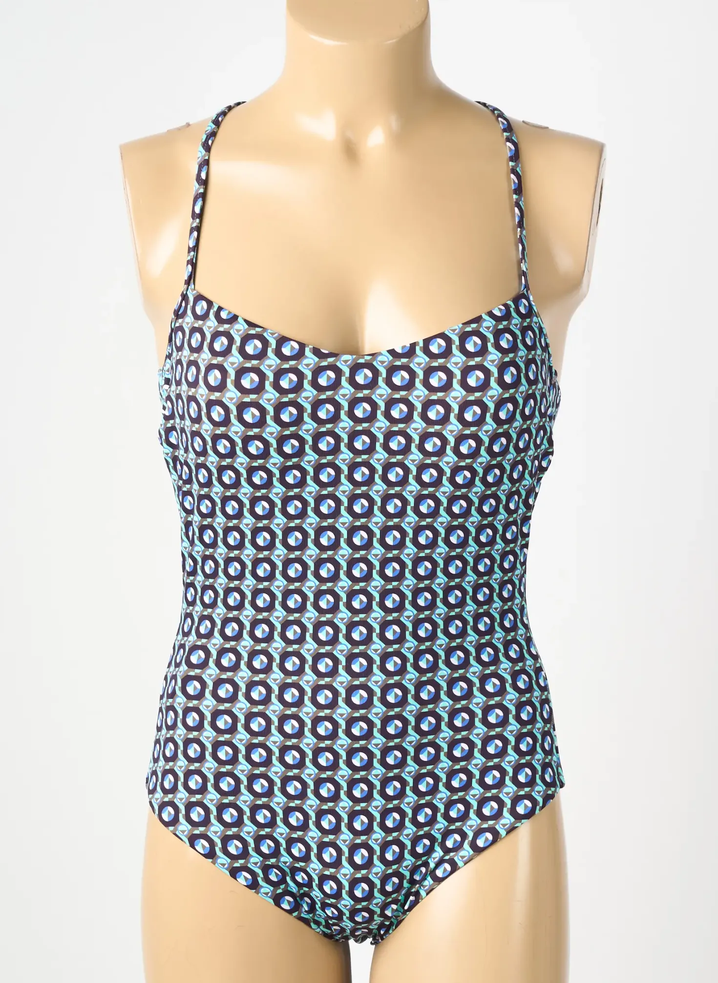 Maillot De Bain 1 Pièce Genius Bleu Haut Soutien-gorge Moulé