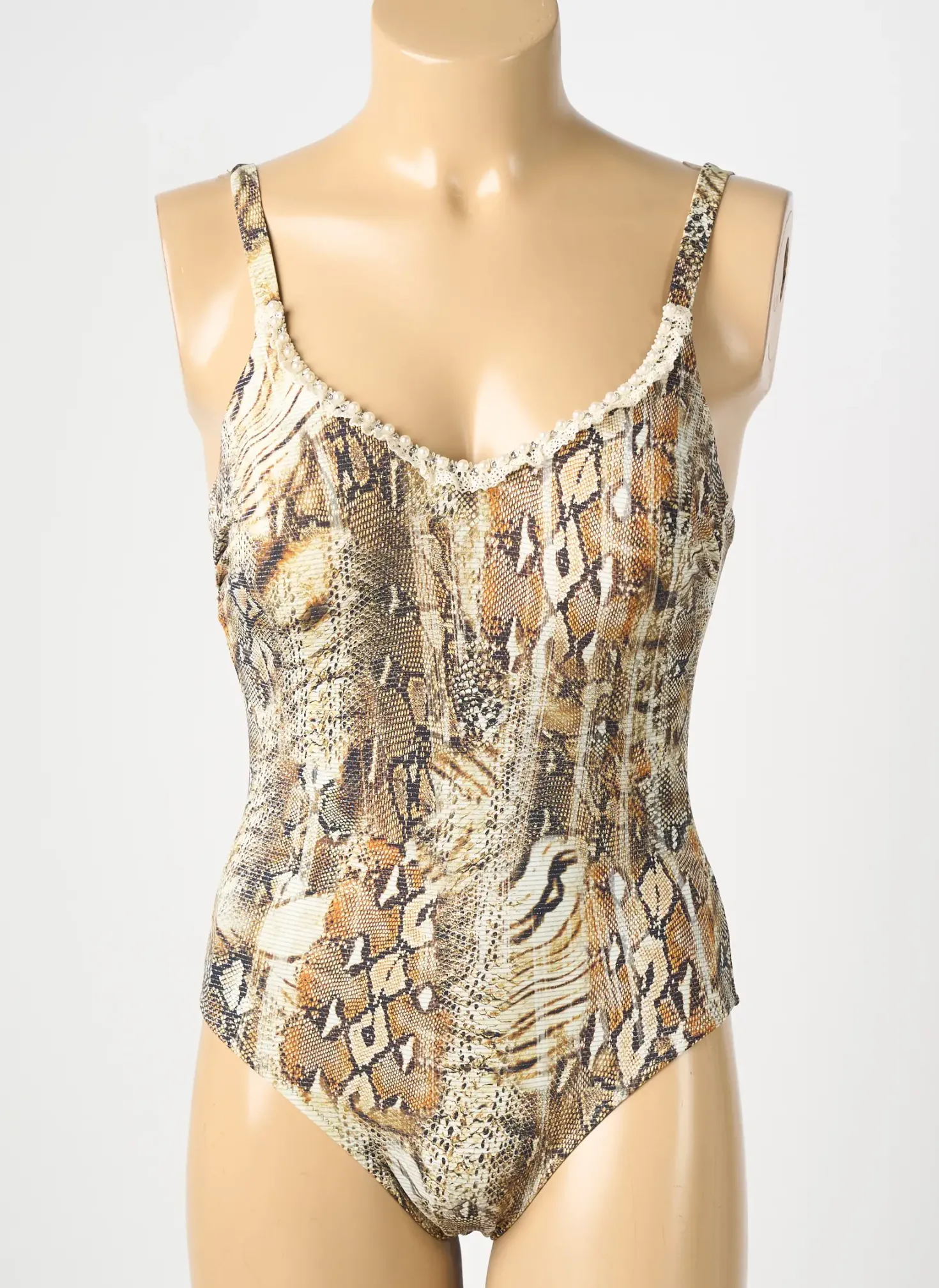 Maillot De Bain 1 Pièce Genius Marron Haut Soutien-gorge Moulé