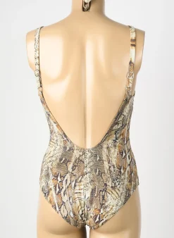 Maillot De Bain 1 Pièce Genius Marron Haut Soutien-gorge Moulé
