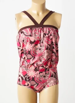 Maillot De Bain 1 Pièce Nina Ricci Marron Haut Soutien-gorge Emboitant