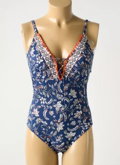 Maillot De Bain 1 Pièce Olympia Bleu Haut Soutien-gorge Moulé
