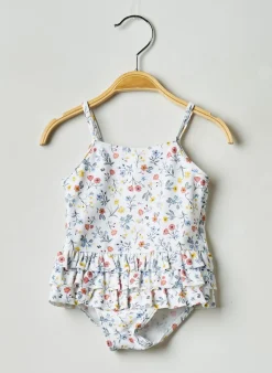 Maillot De Bain 1 Pièce Petit Bateau Blanc