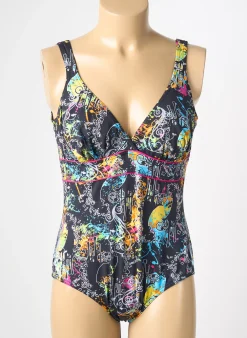 Maillot De Bain 1 Pièce Reglisse Noir Haut Soutien-gorge Balconnet