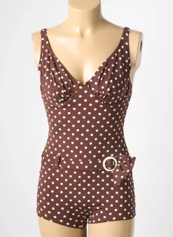 Maillot De Bain 1 Pièce Reglisse Marron Haut Soutien-gorge Balconnet