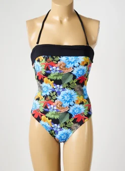 Maillot De Bain 1 Pièce Reglisse Noir Haut Soutien-gorge Avec Mousse De Rembourrage Amovible