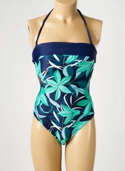 Maillot De Bain 1 Pièce Reglisse Bleu Haut Soutien-gorge Avec Mousse De Rembourrage Amovible