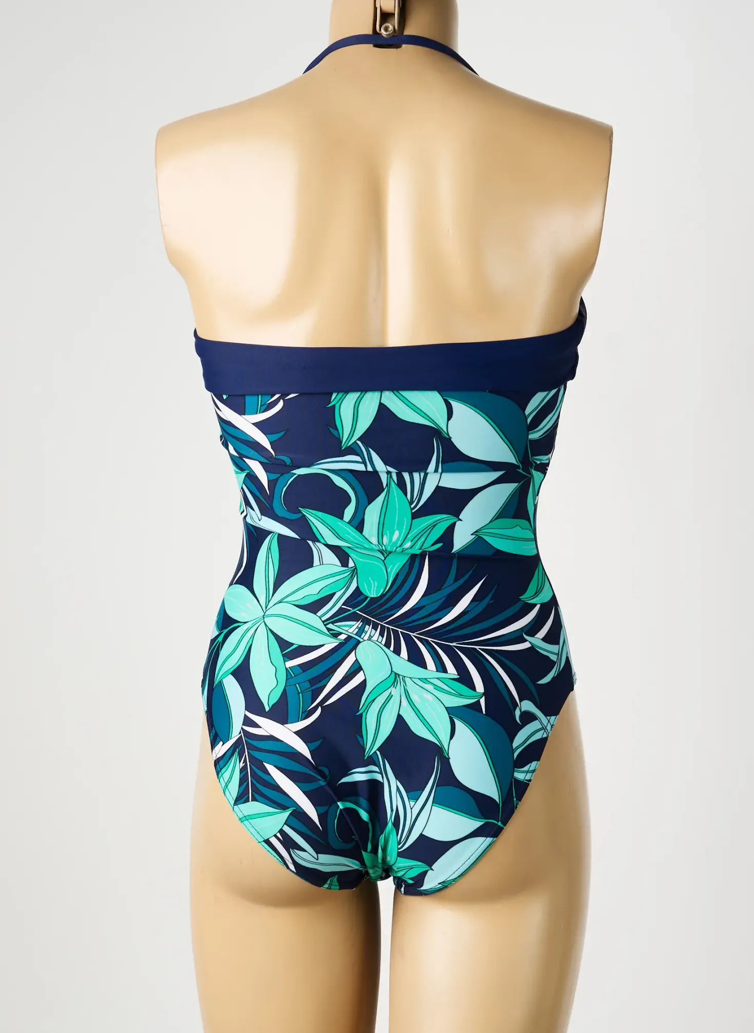 Maillot De Bain 1 Pièce Reglisse Bleu Haut Soutien-gorge Avec Mousse De Rembourrage Amovible