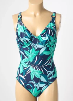 Maillot De Bain 1 Pièce Reglisse Bleu Haut Soutien-gorge Balconnet