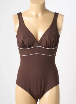 Maillot De Bain 1 Pièce Reglisse Marron Haut Soutien-gorge Balconnet