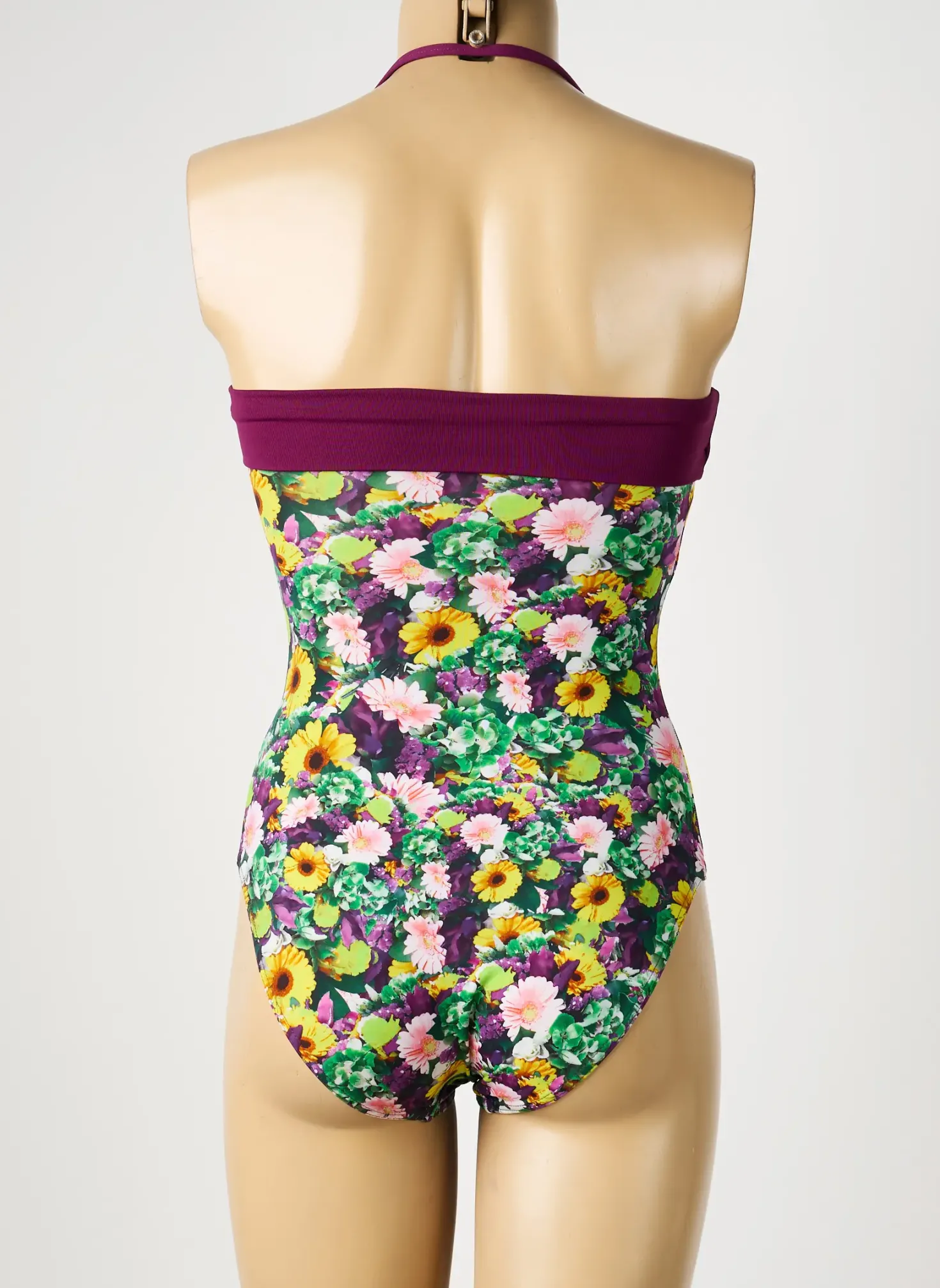 Maillot De Bain 1 Pièce Reglisse Violet Haut Soutien-gorge Avec Mousse De Rembourrage Amovible
