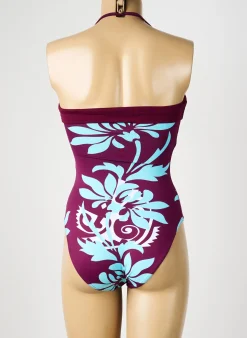 Maillot De Bain 1 Pièce Reglisse Violet Haut Soutien-gorge Avec Mousse De Rembourrage Amovible