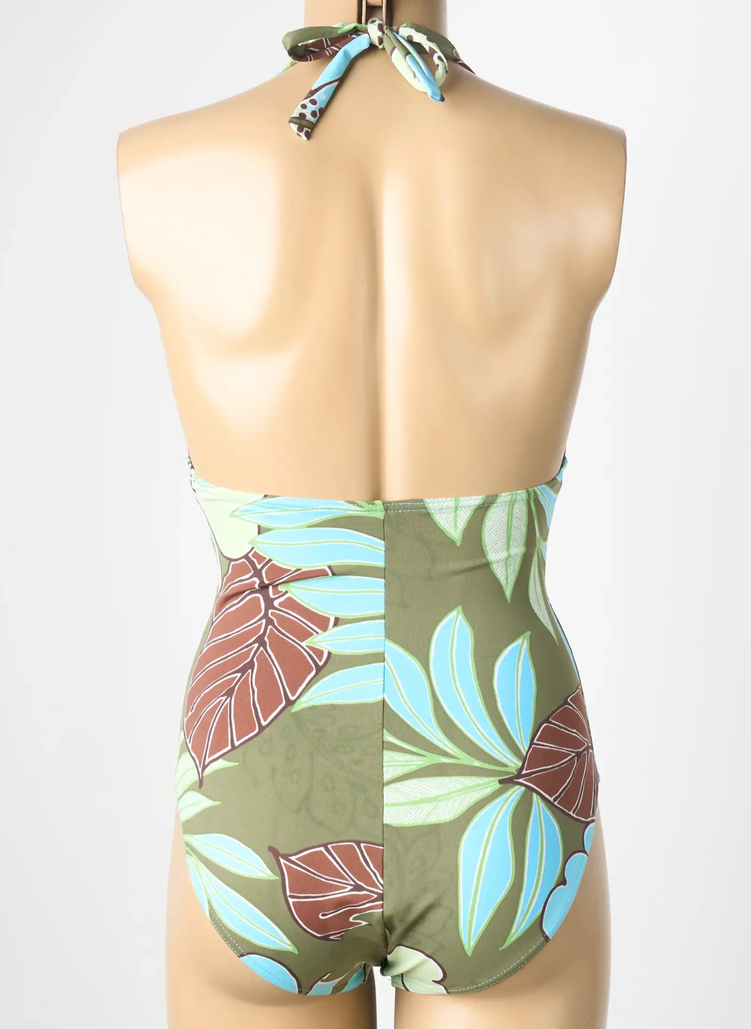 Maillot De Bain 1 Pièce Reglisse Vert Haut Soutien-gorge Balconnet