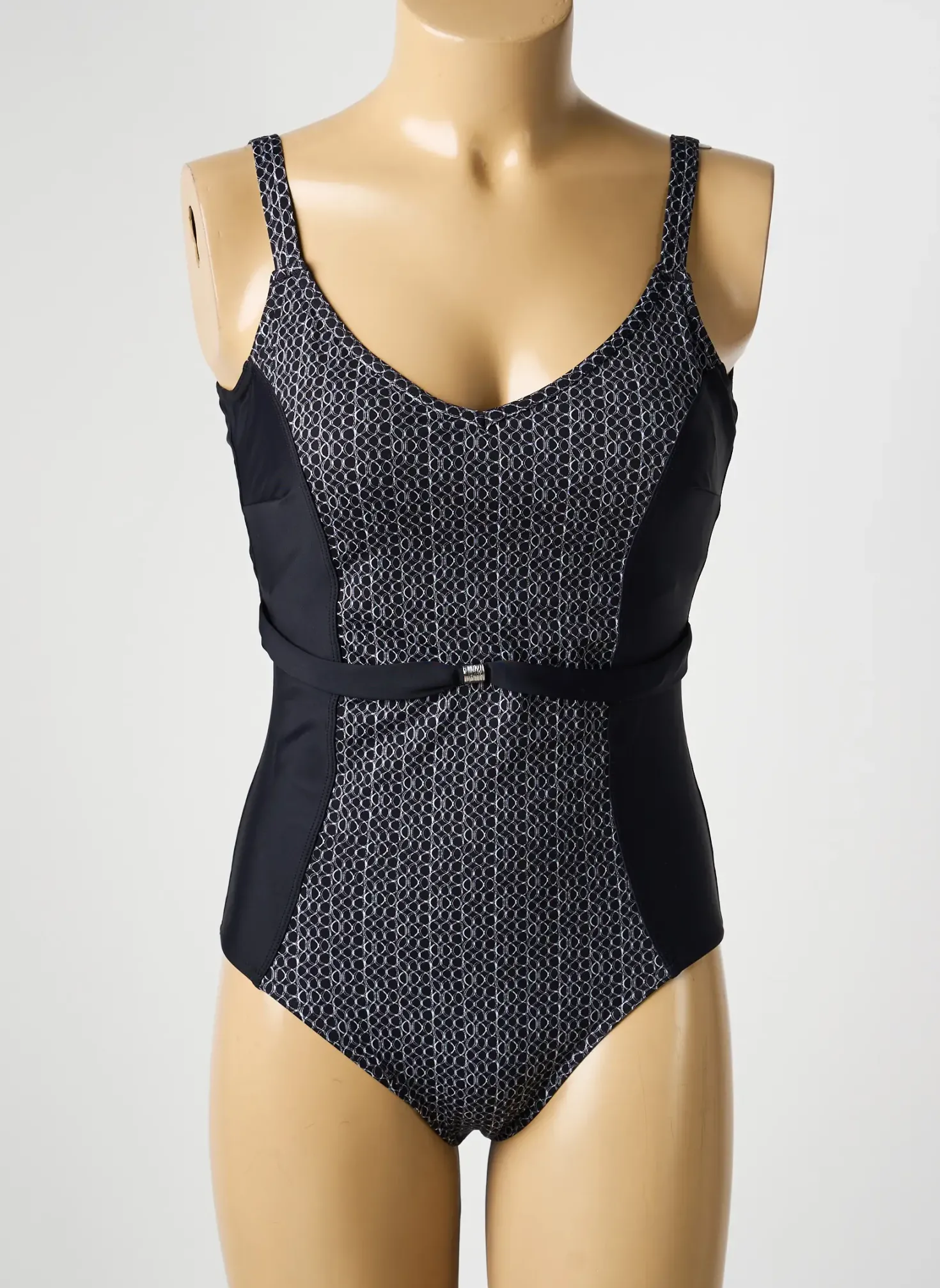 Maillot De Bain 1 Pièce Rose Pomme Noir