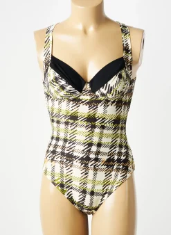 Maillot De Bain 1 Pièce Rose Pomme Vert Haut Soutien-gorge Balconnet