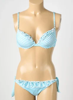 Maillot De Bain 2 Pièces Genius Bleu Haut Soutien-gorge Moulé