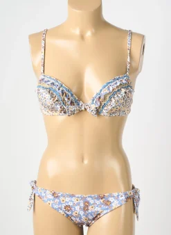Maillot De Bain 2 Pièces Genius Bleu Haut Soutien-gorge Moulé