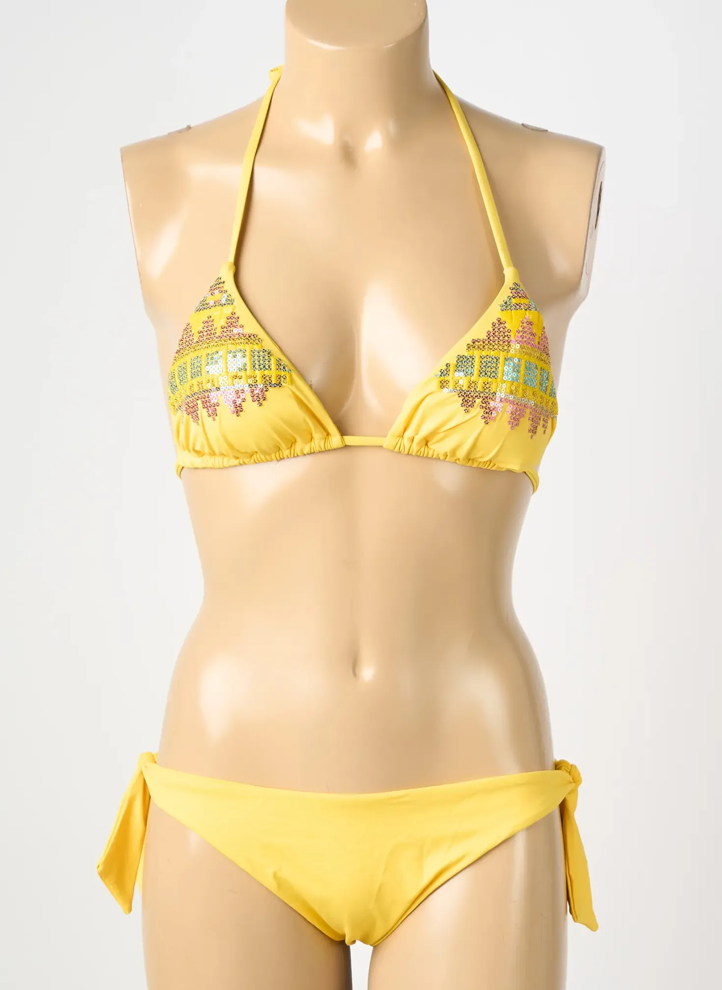 Maillot De Bain 2 Pièces Genius Jaune Haut Triangles
