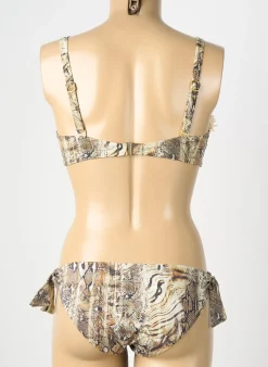 Maillot De Bain 2 Pièces Genius Marron Haut Soutien-gorge Moulé