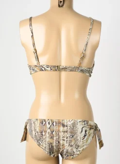 Maillot De Bain 2 Pièces Genius Marron Haut Soutien-gorge Push-up