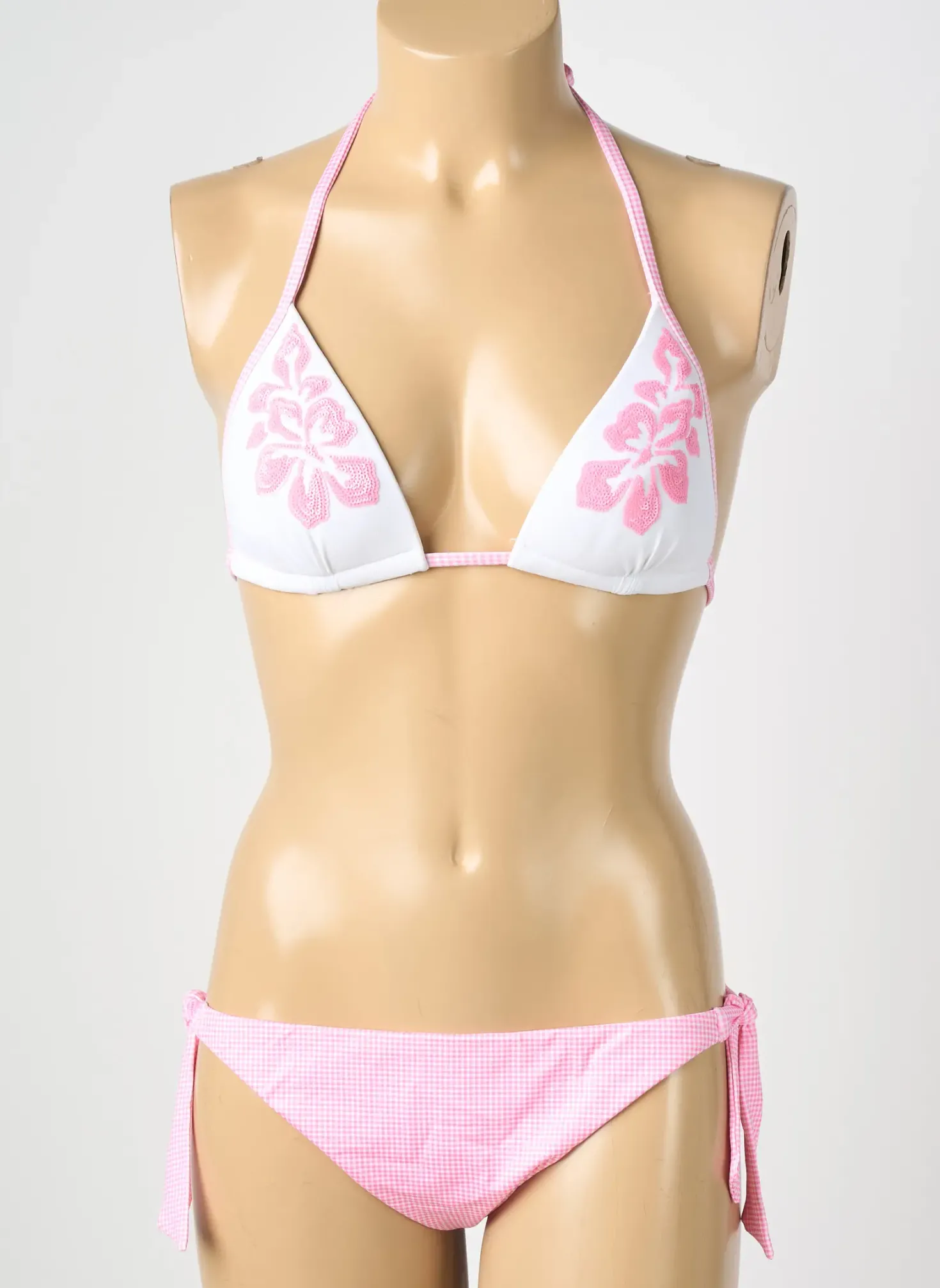 Maillot De Bain 2 Pièces Genius Rose Haut Triangles