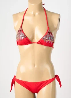 Maillot De Bain 2 Pièces Genius Rouge Haut Triangles