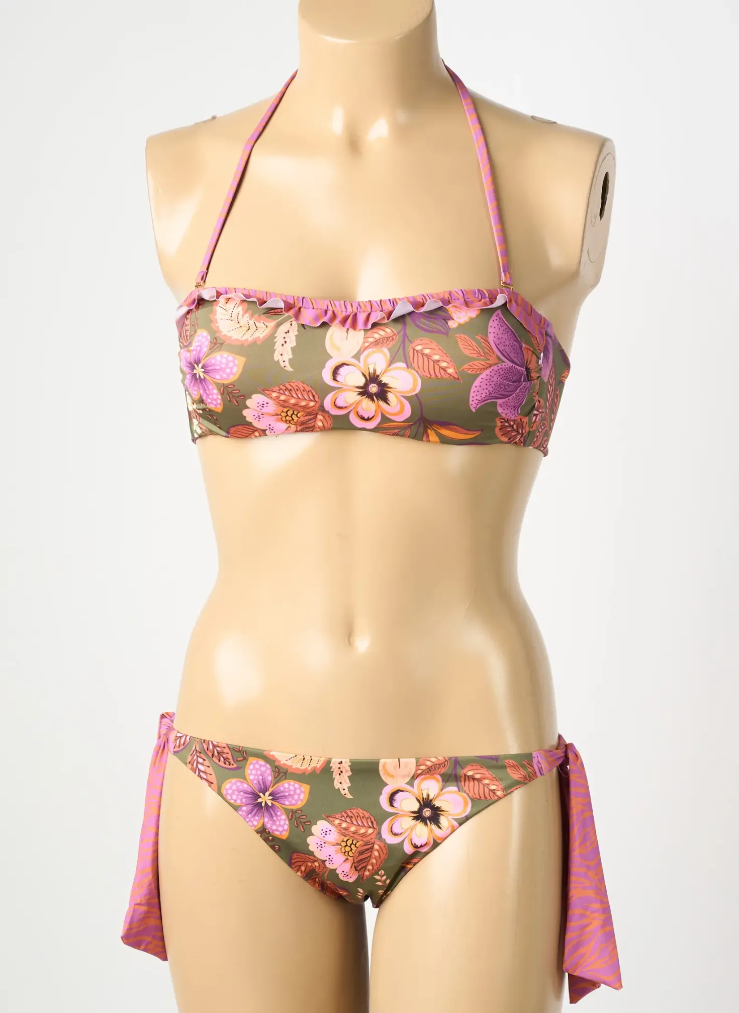Maillot De Bain 2 Pièces Genius Vert Haut Bandeau