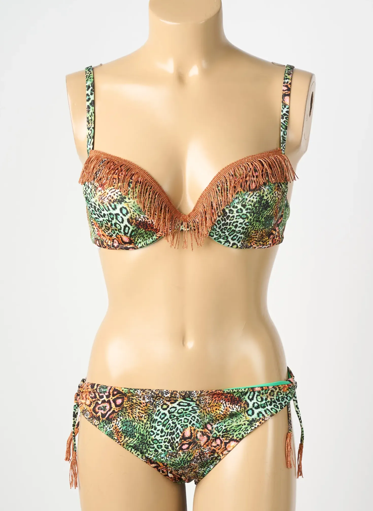 Maillot De Bain 2 Pièces Genius Vert Haut Soutien-gorge Moulé