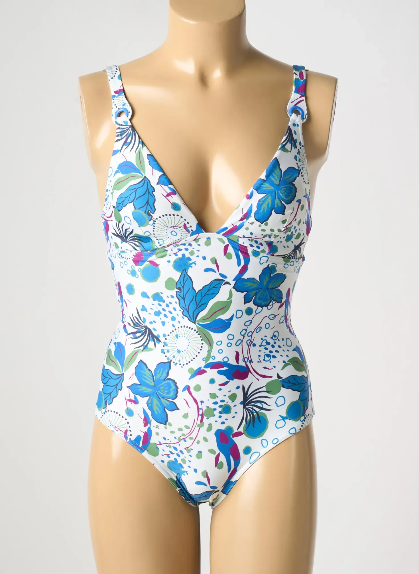 Maillot De Bain 1 Pièce Simone Perele Bleu Haut Soutien-gorge Emboitant