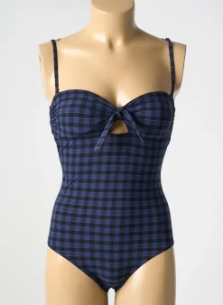 Maillot De Bain 1 Pièce Simone Perele Bleu Haut Soutien-gorge Avec Mousse De Rembourrage Amovible
