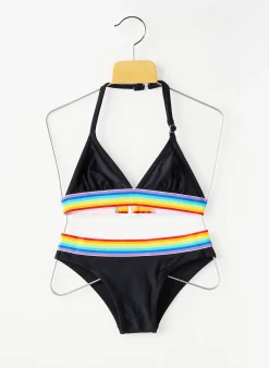 Maillot De Bain 2 Pièces Lagon Bleu Noir