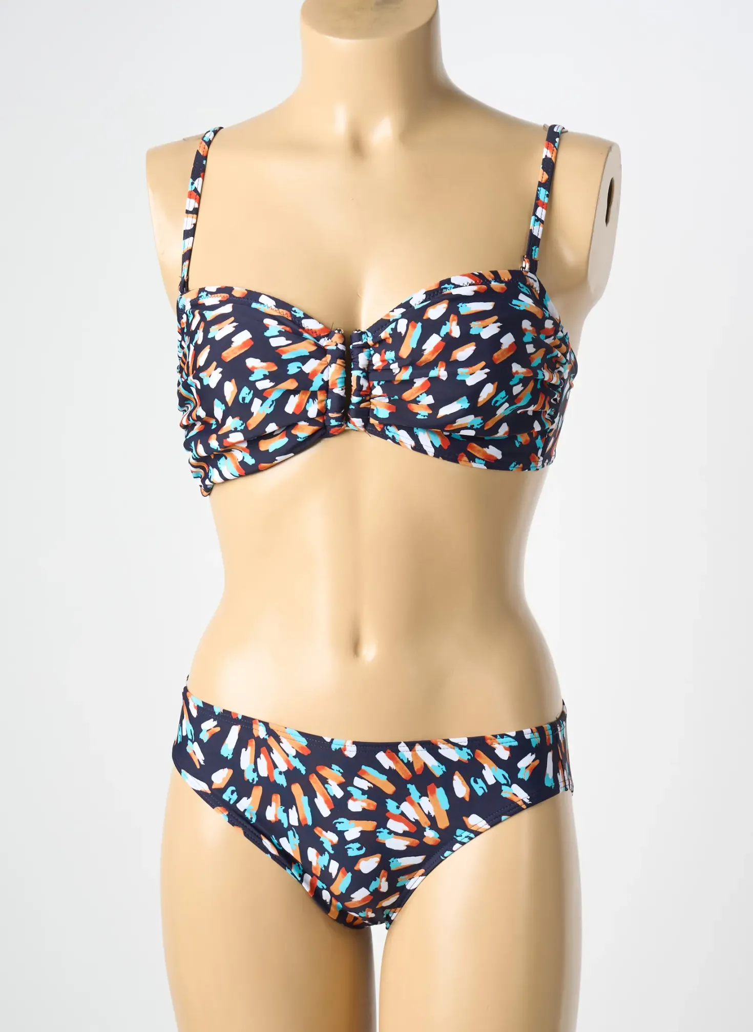 Maillot De Bain 2 Pièces Lagon Bleu Bleu Haut Soutien-gorge Balconnet
