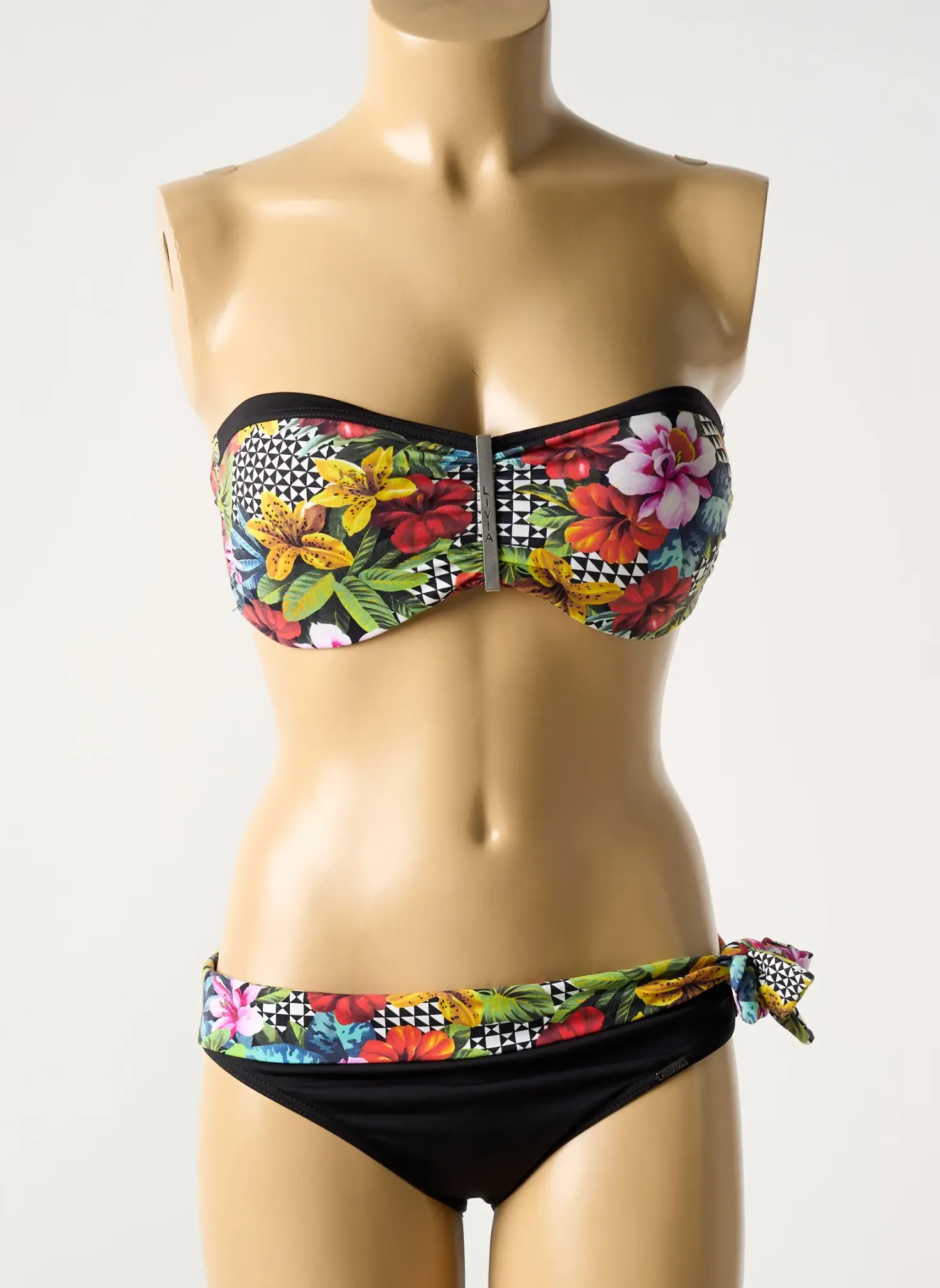 Maillot De Bain 2 Pièces Livia Noir Haut Bandeau