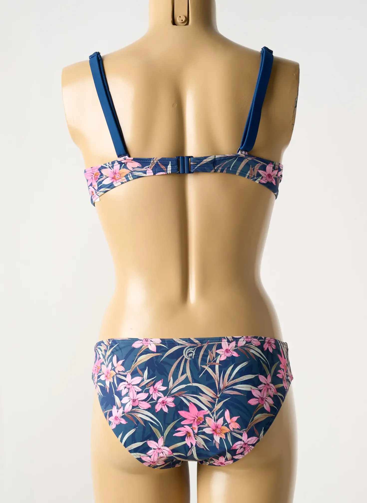 Maillot De Bain 2 Pièces Olympia Bleu Haut Soutien-gorge Emboitant