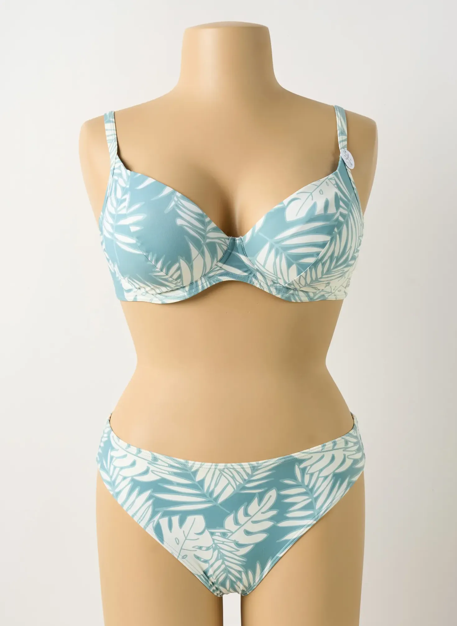 Maillot De Bain 2 Pièces Olympia Bleu Haut Soutien-gorge Emboitant