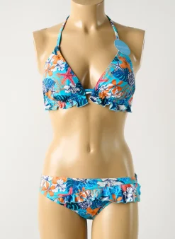 Maillot De Bain 2 Pièces Olympia Bleu Haut Triangles