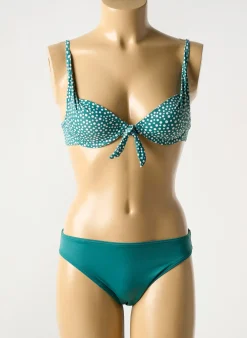 Maillot De Bain 2 Pièces Olympia Vert Haut Soutien-gorge Balconnet