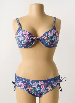 Maillot De Bain 2 Pièces Olympia Bleu Haut Soutien-gorge Emboitant